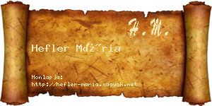 Hefler Mária névjegykártya